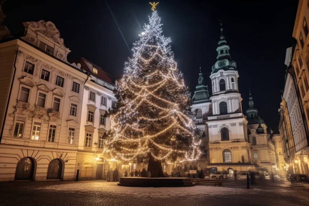 Prague's Majestic Christmas Tree
