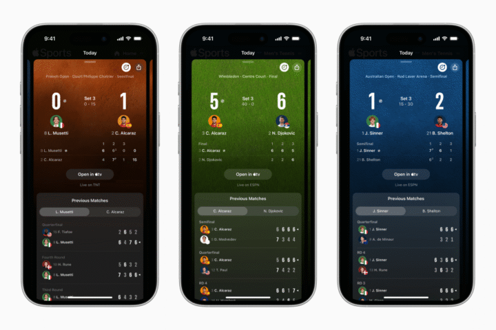 Apple Sports App Enhances Experience with Live Tennis Scores
