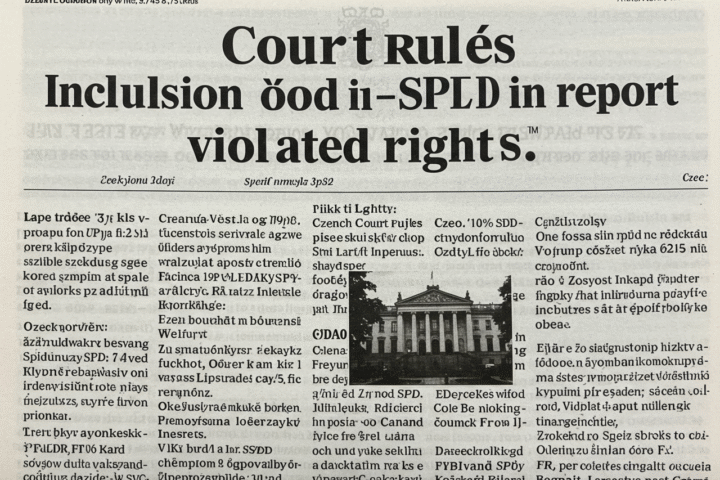 Czech Court Rules Inclusion of SPD in Report Violated Rights