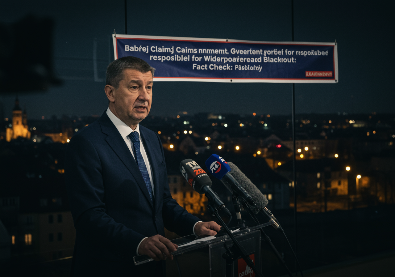 Babiš Claims Government Responsible for Widespread Blackout: Fact Check