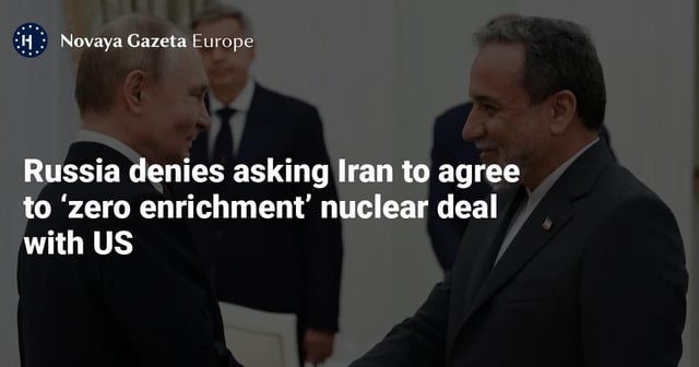 Russia Denies Encouraging Iran for Nuclear Enrichment Agreement with US