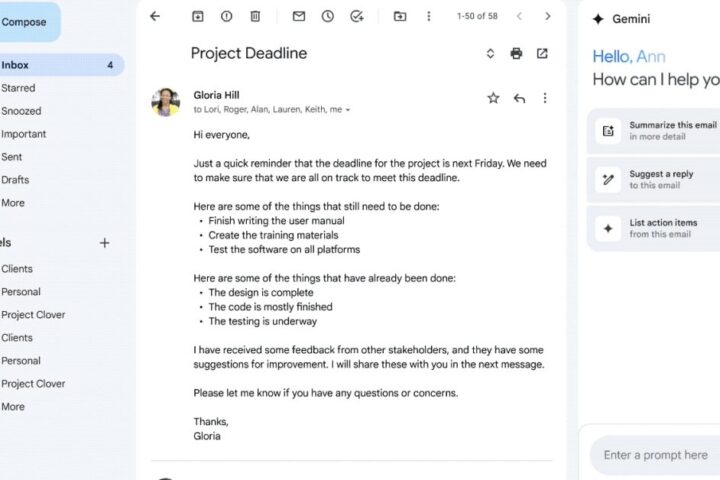 Gmail Enhances AI Features, Replaces Gemini Side Panel for Some