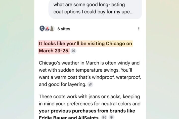 How Google's AI in Search Uses Gmail and Photos for Personalization